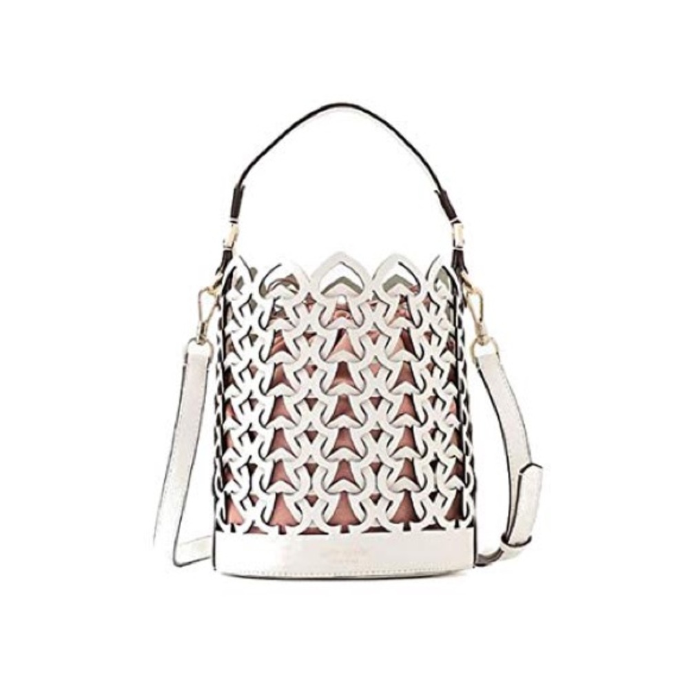 Kate Spade New York® Dorie Bucket purse white woven bag NWOT never used
